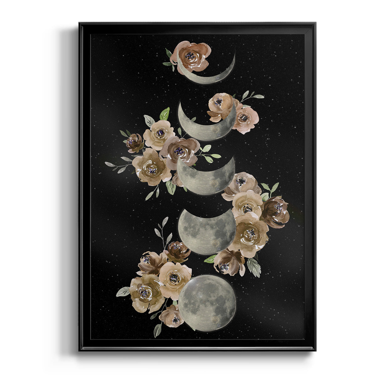 Bohemian Lunar Phases - Modern Framed Canvas Print