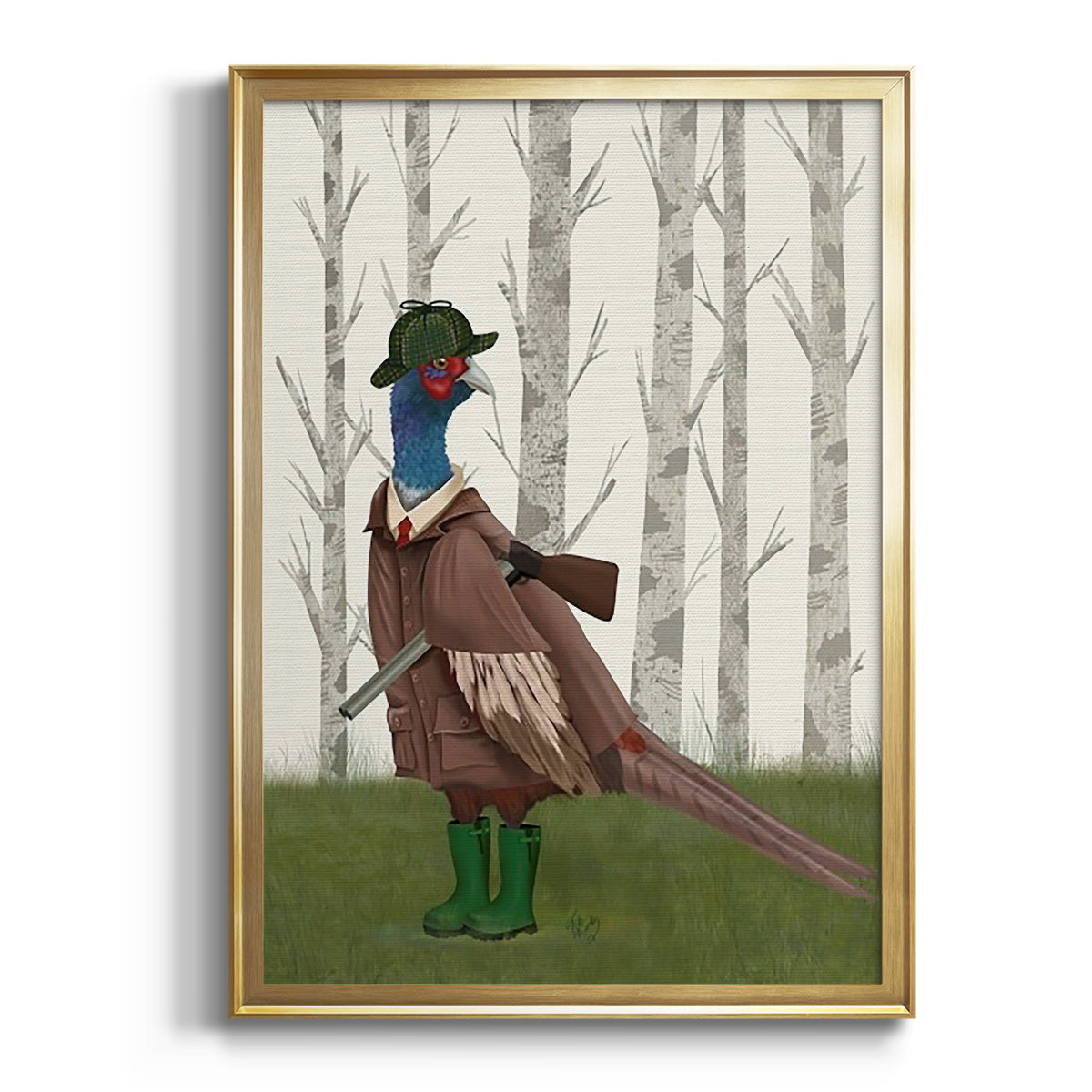 Pheasant Shooting Party 5 - Modern Framed Canvas Print