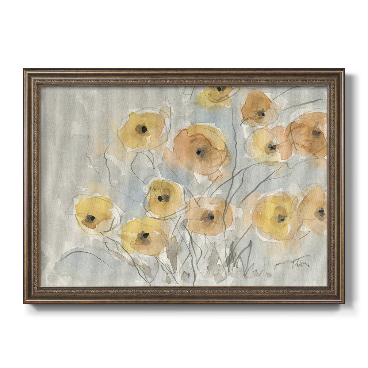 Sunset Poppies I Premium Framed Canvas- Ready to Hang