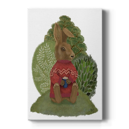 Latte Rabbit in Sweater - Canvas Art Print