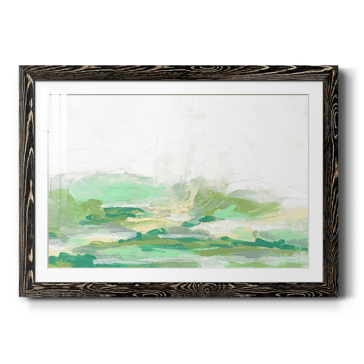 Green Mist Vista I - Barnwood Framed Art Print