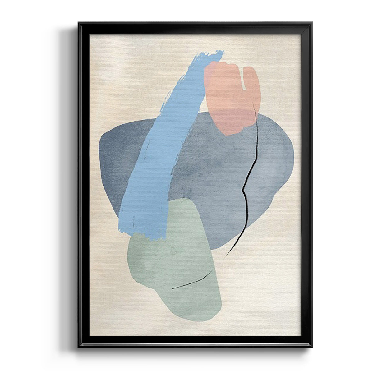 Pastel Assemblage I - Modern Framed Canvas Print