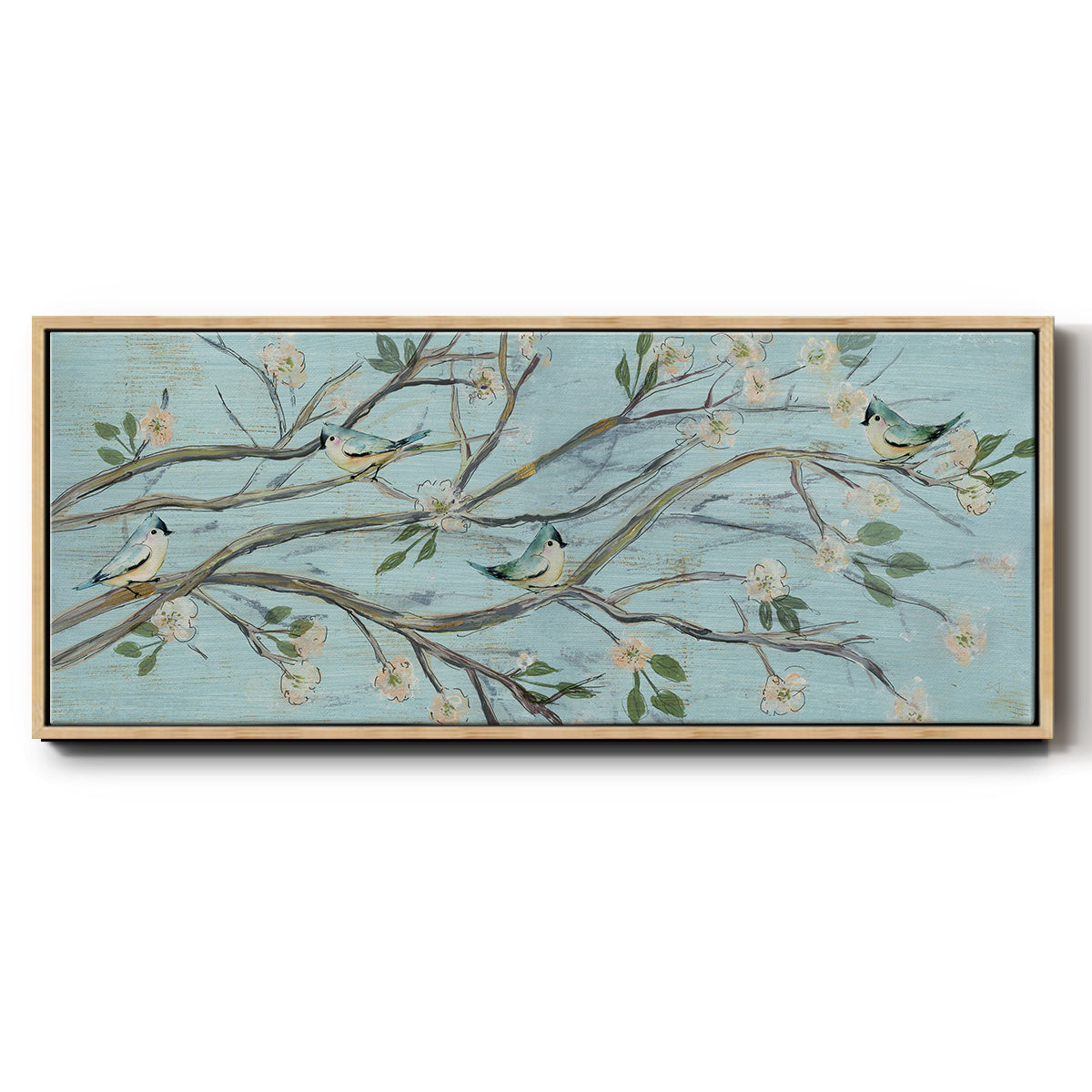 Blue Sky and Blossoms - Floater Framed Canvas Print