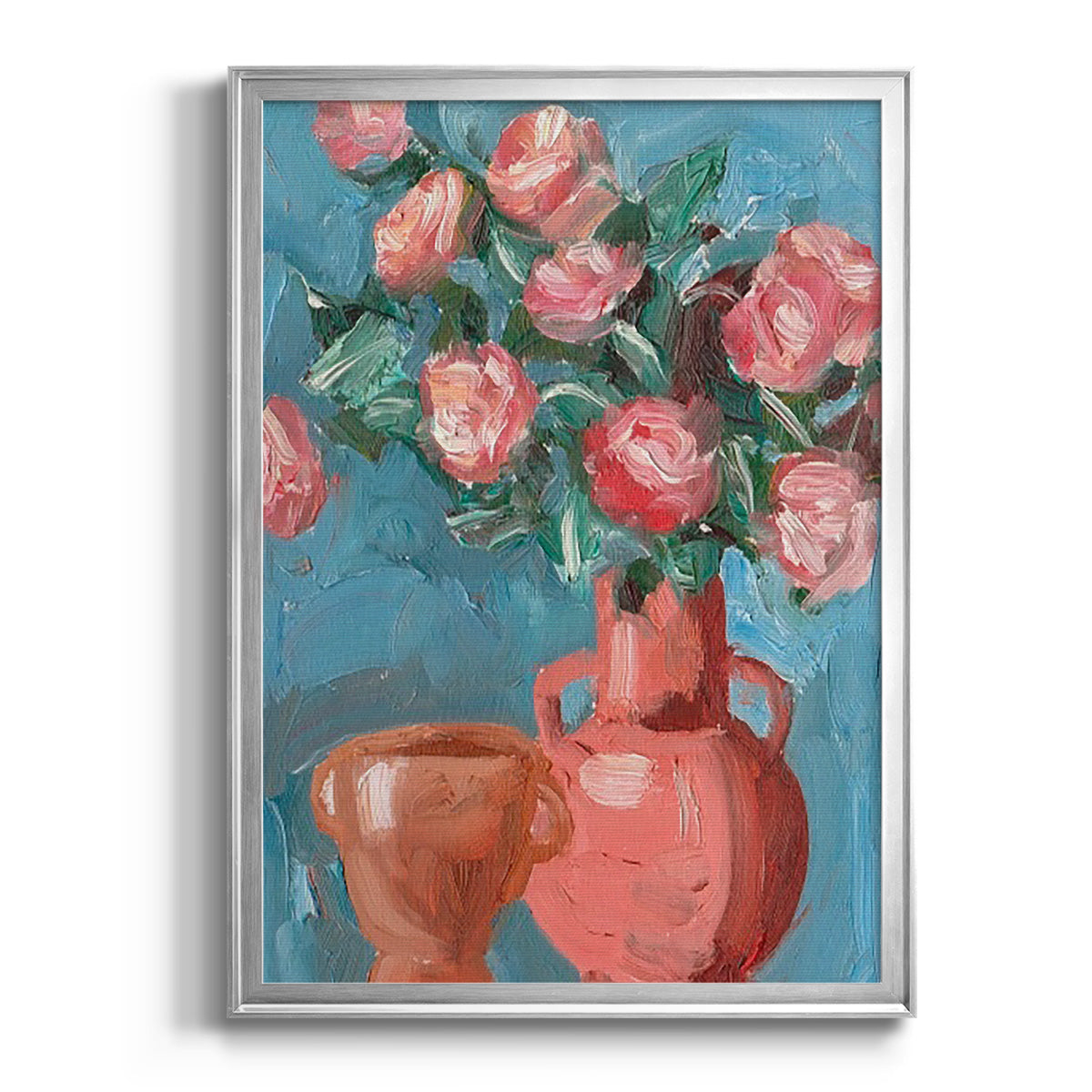 Rosa Blooms I - Modern Framed Canvas Print