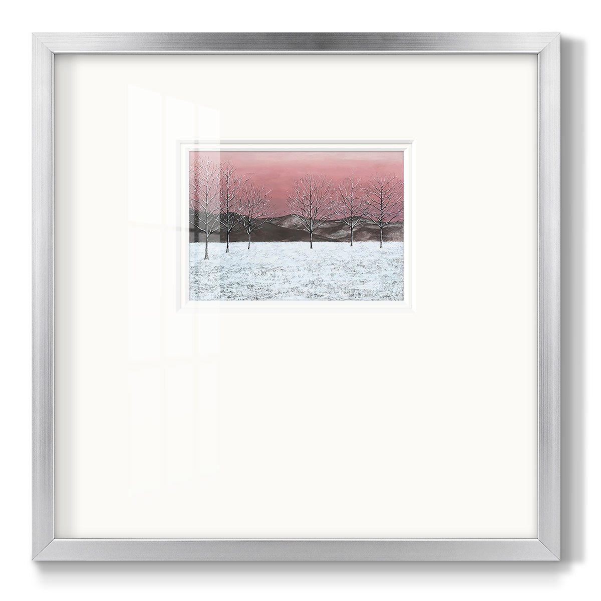 Sunset Snowfall I - Double Matboard Framed Print