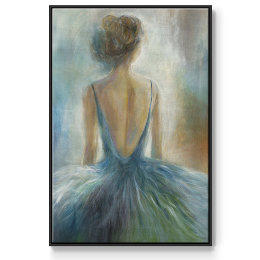 Lady in Blue Framed Premium Gallery Wrapped Canvas - Ready to Hang