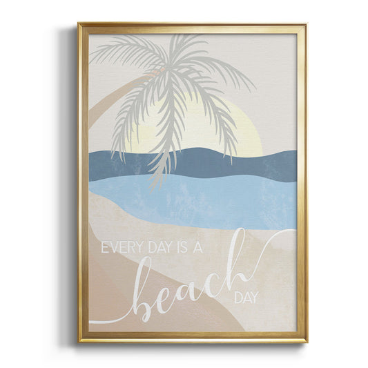 Beach Day - Modern Framed Canvas Print