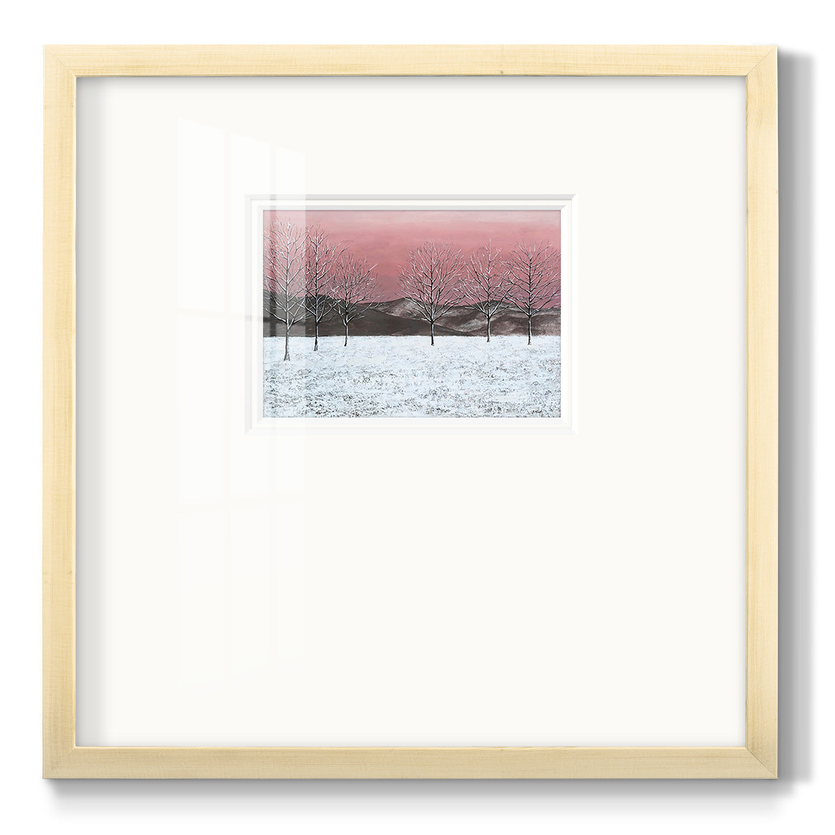 Sunset Snowfall I - Double Matboard Framed Print