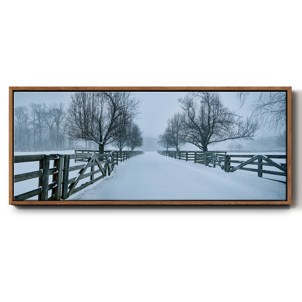 Snowy Road II - Floater Framed Canvas Print