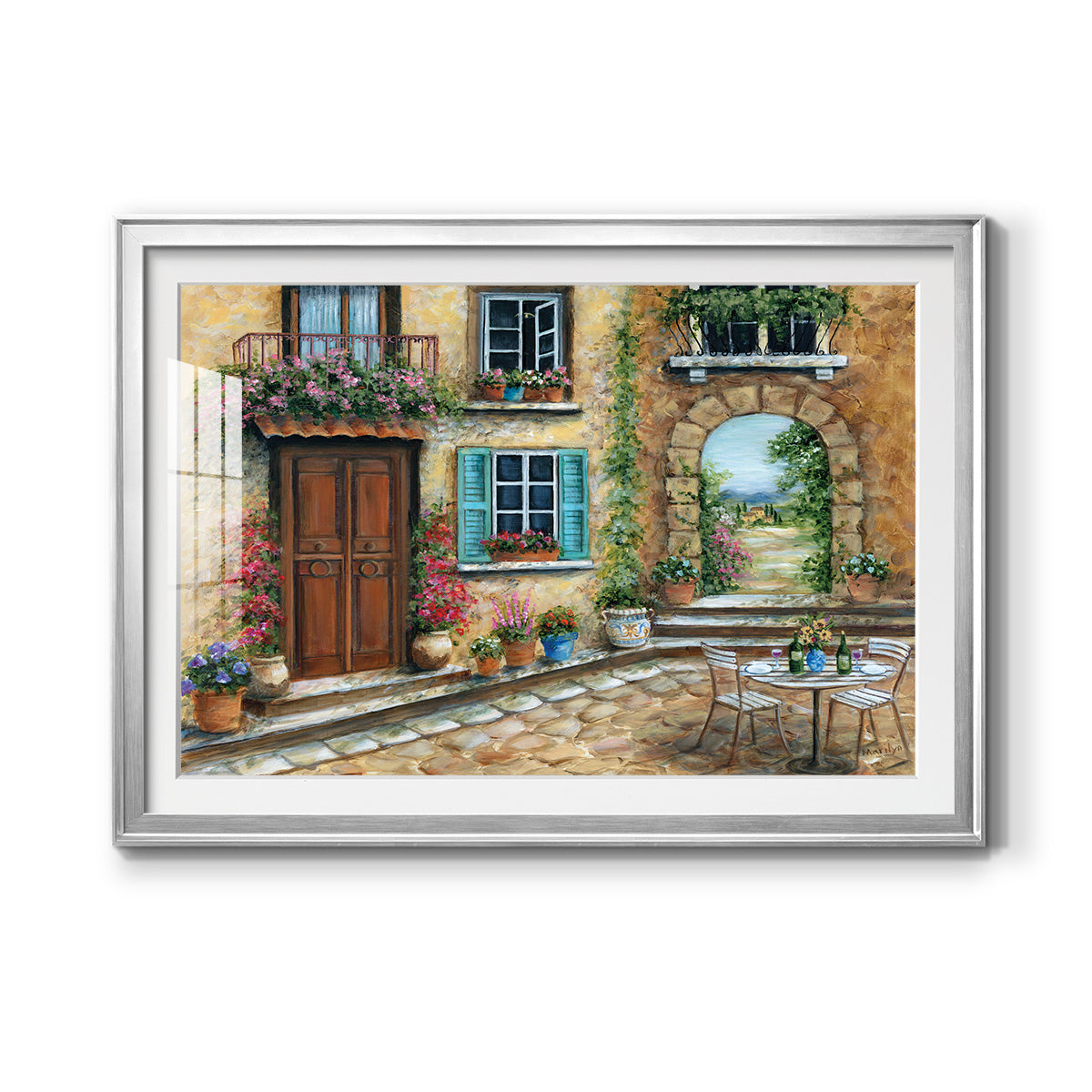 Tuscan Courtyard Premium Framed Print - Ready to Hang