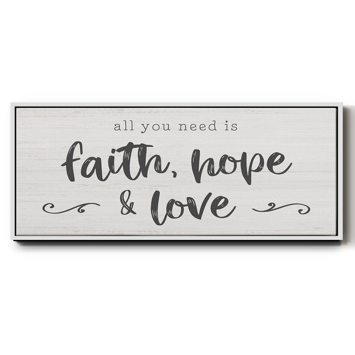 Faith Hope Love - Floater Framed Canvas Print