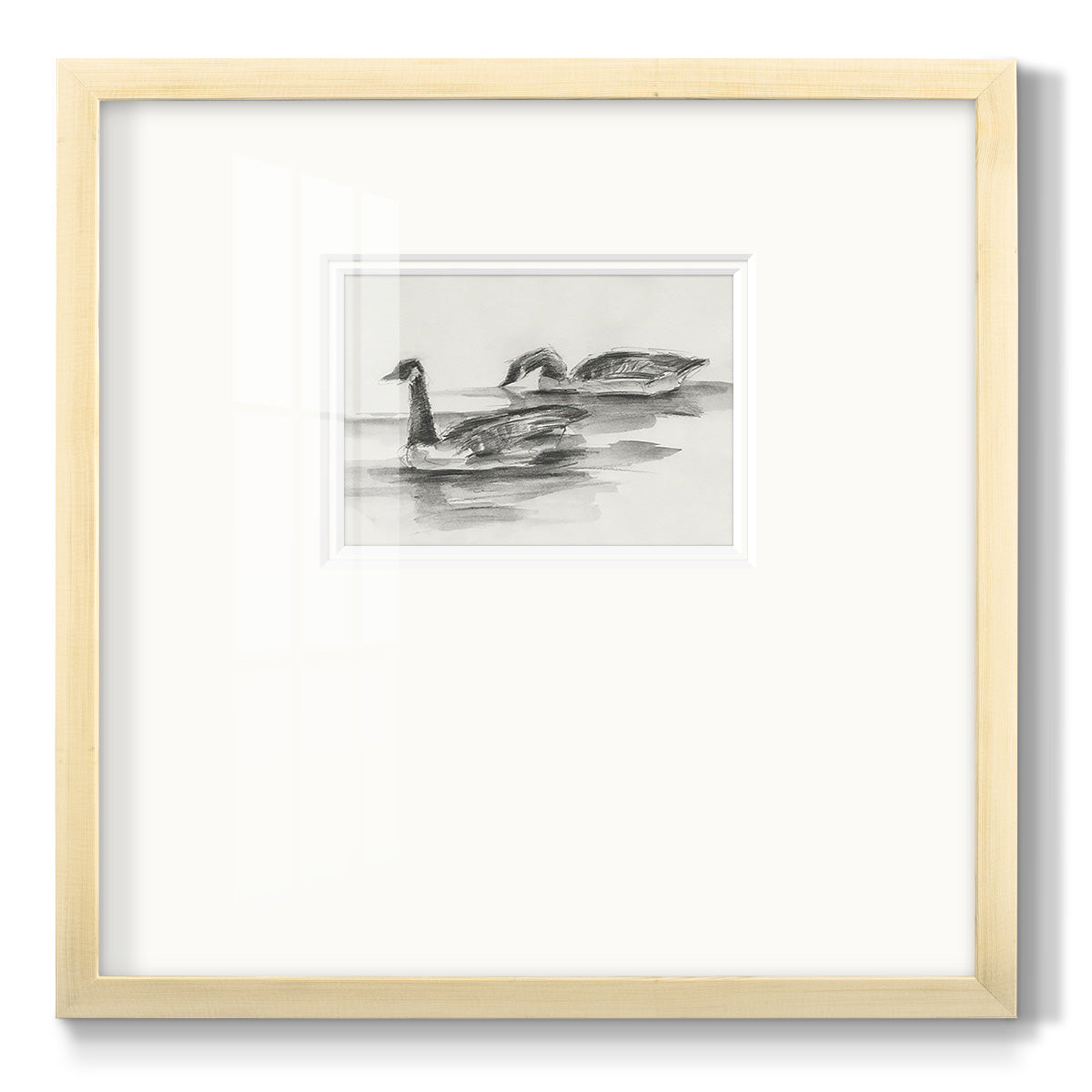 Geese Study II - Double Matboard Framed Print