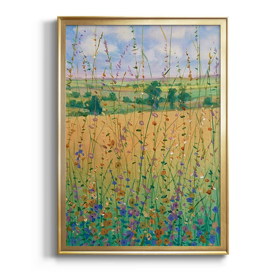 Wildflower Path II - Modern Framed Canvas Print