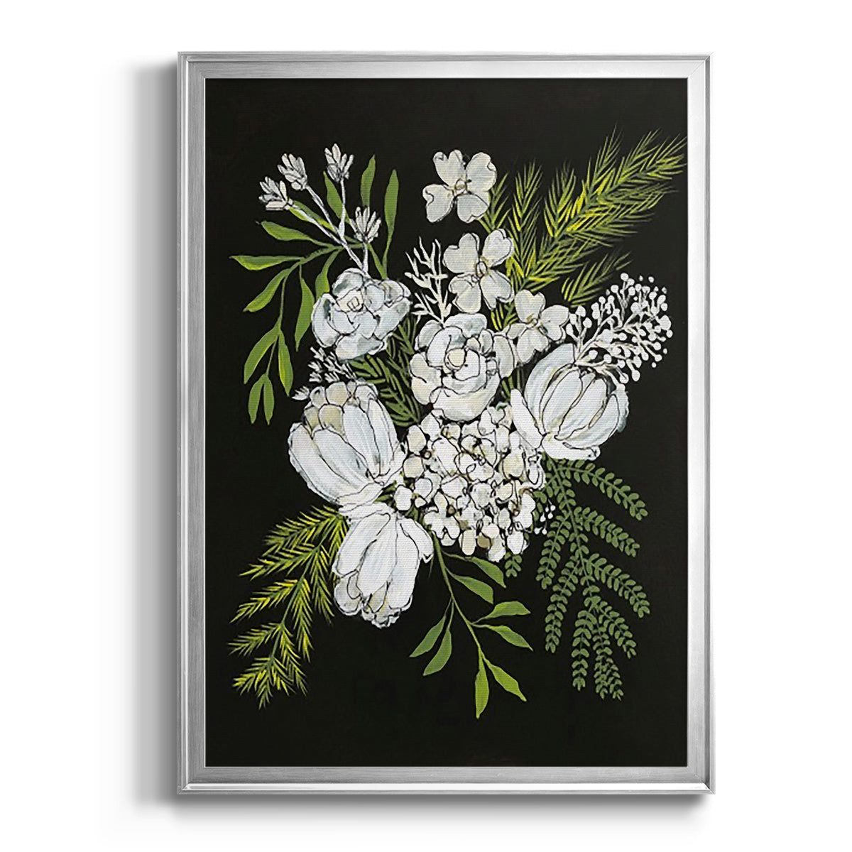 Alabaster Bouquet II - Modern Framed Canvas Print