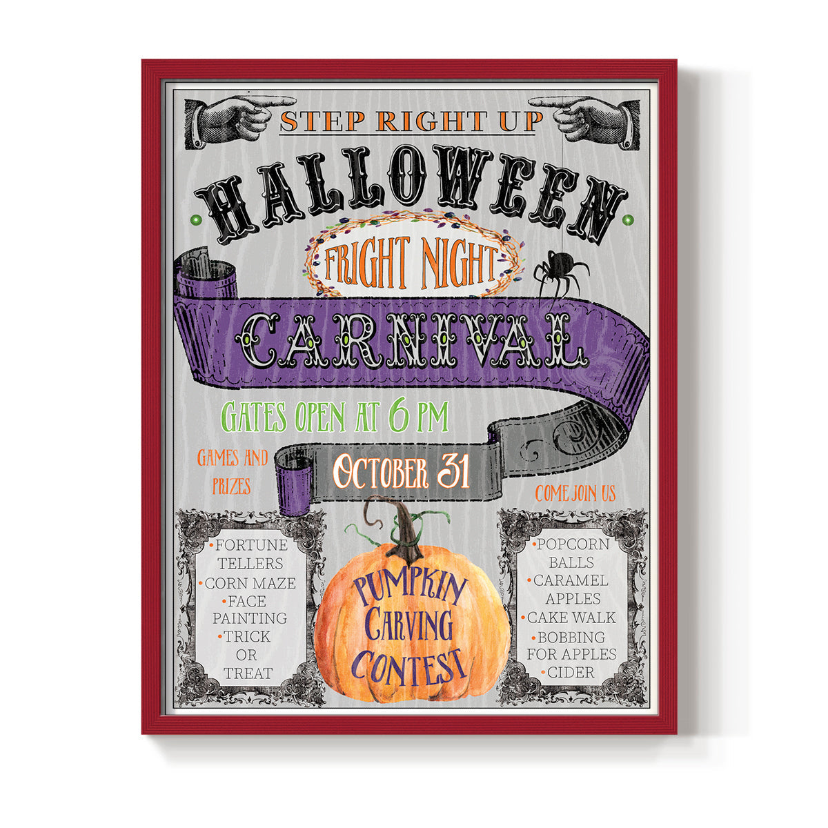 Carnival Sign - Restickable Framed Art Print
