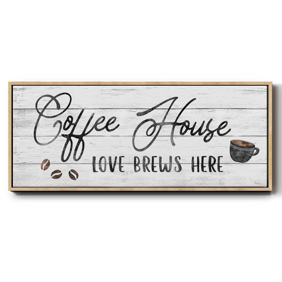 Love Brews - Floater Framed Canvas Print