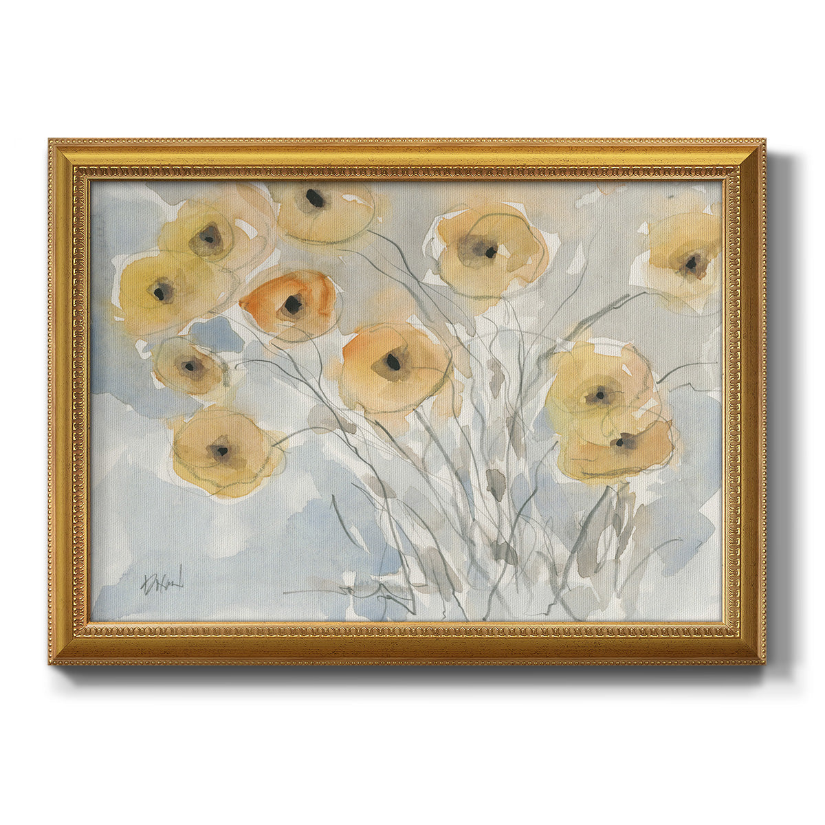 Sunset Poppies II Premium Framed Canvas- Ready to Hang