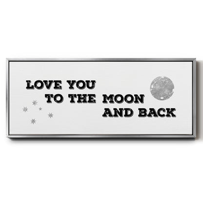 To the Moon and Back - Floater Framed Canvas Print