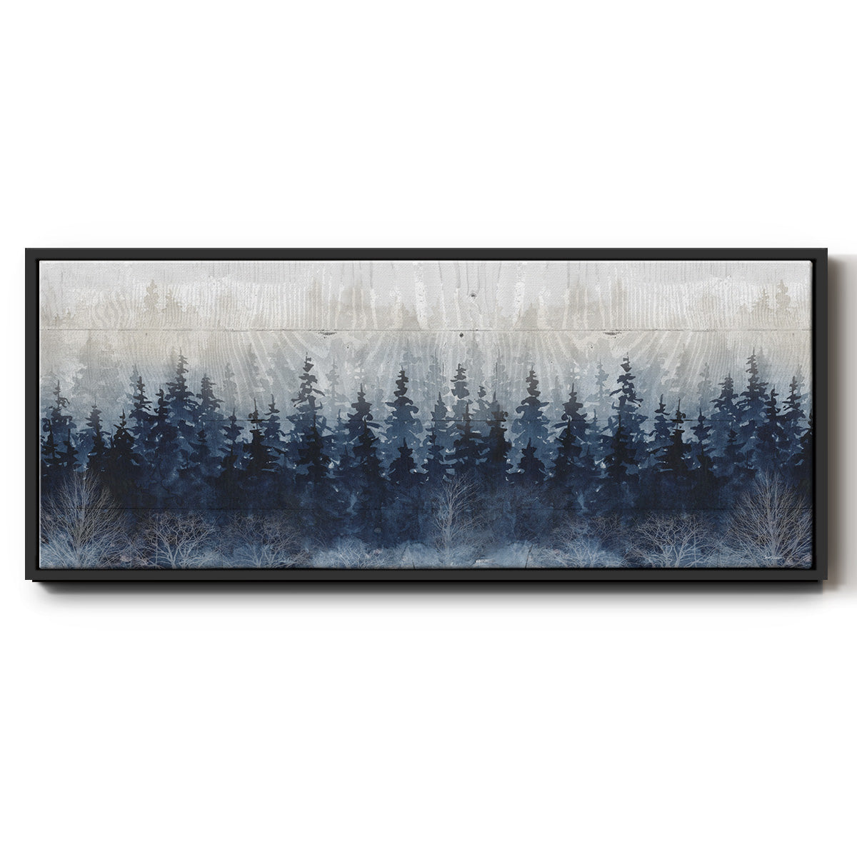 Misty Indigo Forest - Floater Framed Canvas Print