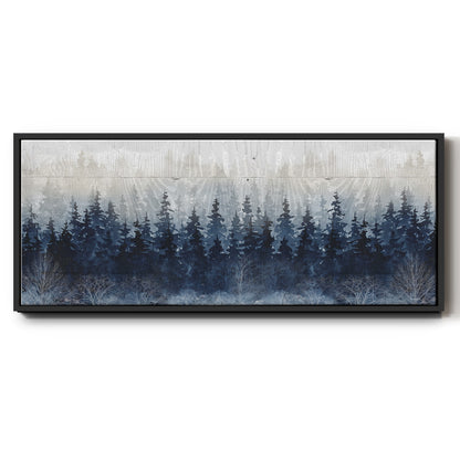Misty Indigo Forest - Floater Framed Canvas Print