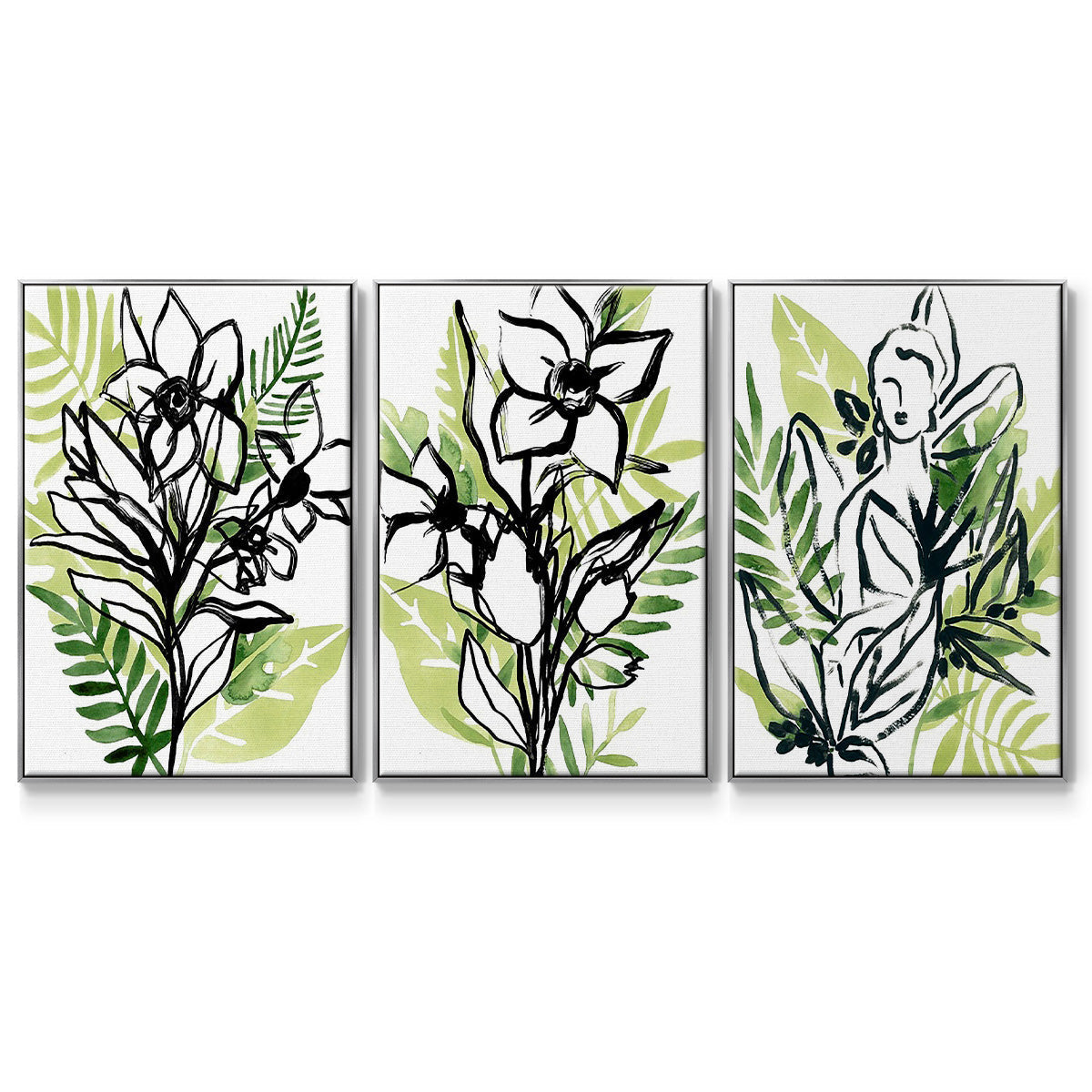 Tropical Sketchbook I - Floater Framed Canvas Set