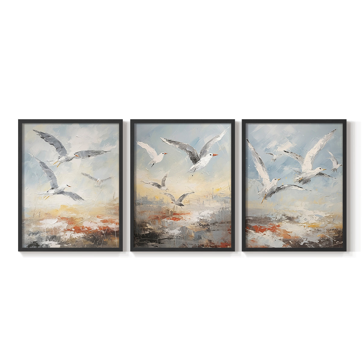 Sea and Shore Series CII - Restickable Framed Art Set