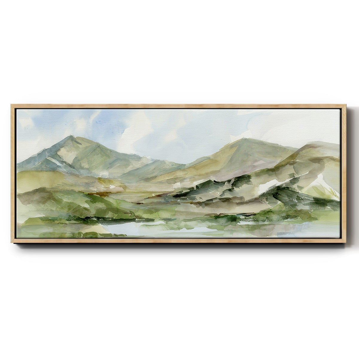 Serene Mountains II - Floater Framed Canvas Print