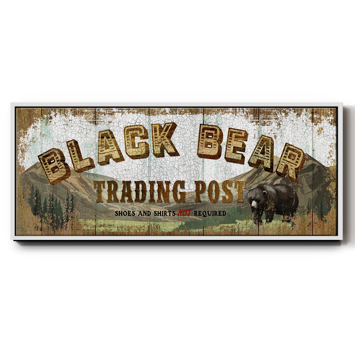 Black Bear Trading Post - Floater Framed Canvas Print