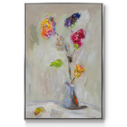 Neoplitan Floral - Floater Framed Canvas Print