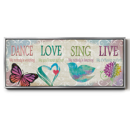 Dance Love Sing - Floater Framed Canvas Print