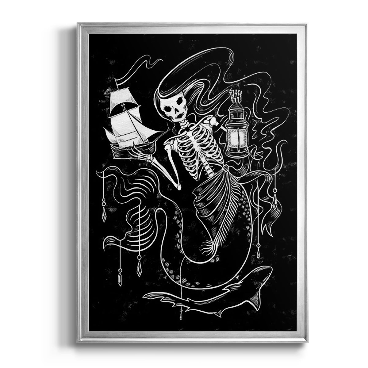 Pirate Mermaids I - Modern Framed Canvas Print