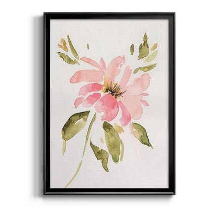 One Pink Bloom I - Modern Framed Canvas Print
