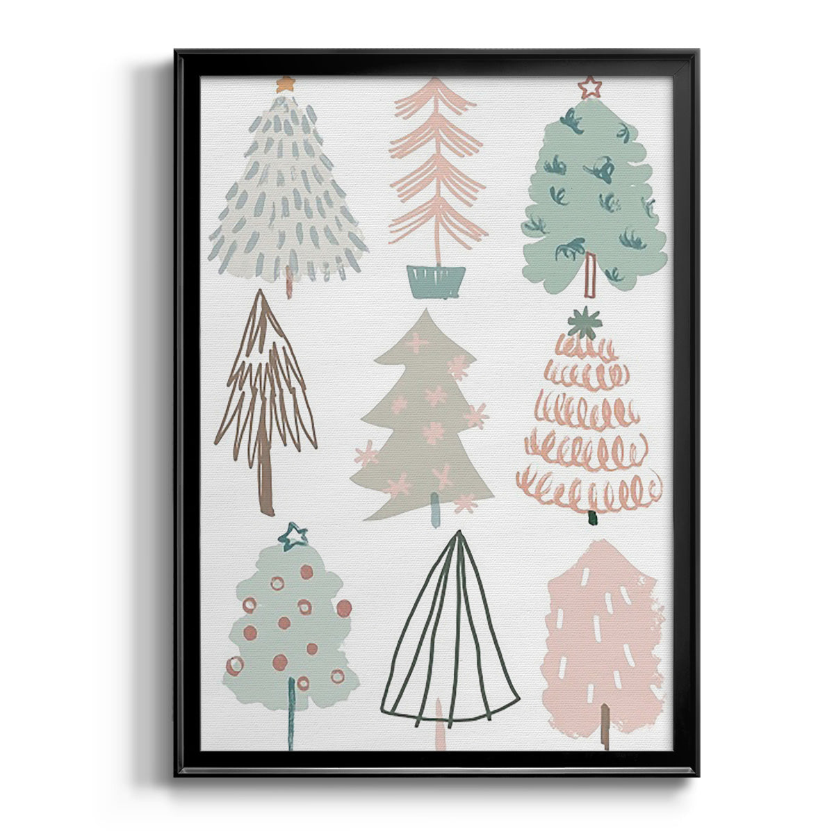 Christmas Tree Sketchbook I - Modern Framed Canvas Print