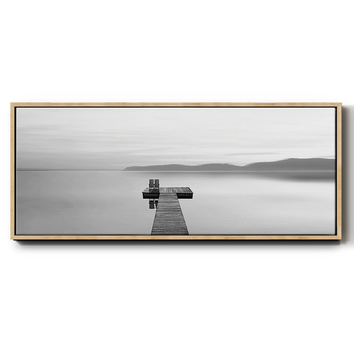 Black & White Water Panel XII - Floater Framed Canvas Print