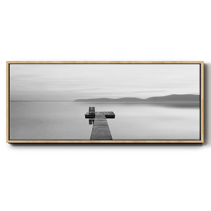 Black & White Water Panel XII - Floater Framed Canvas Print