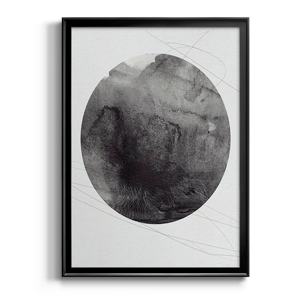 Graphite Moon I - Modern Framed Canvas Print