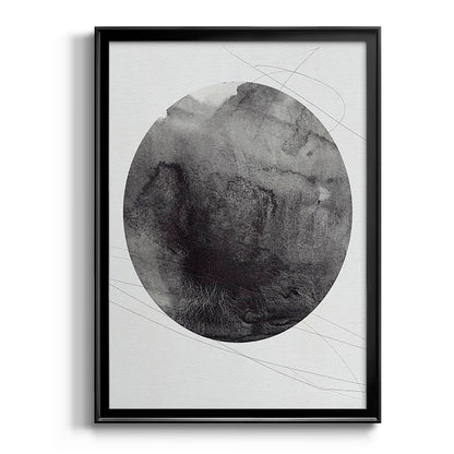 Graphite Moon I - Modern Framed Canvas Print