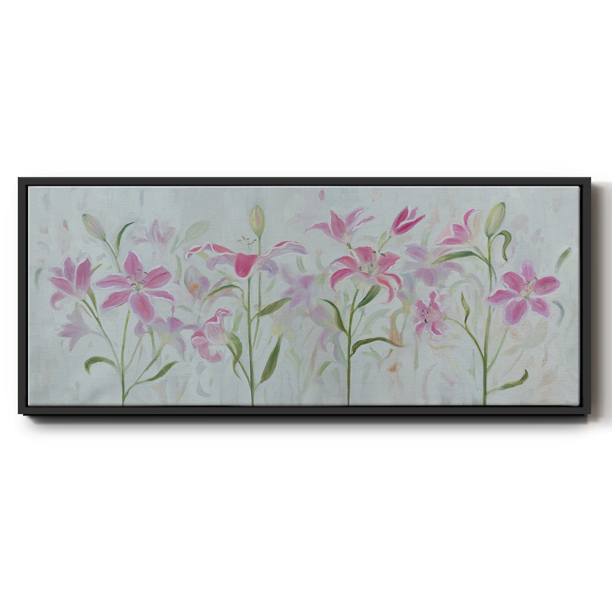 Dancing Pink Trio III - Floater Framed Canvas Print