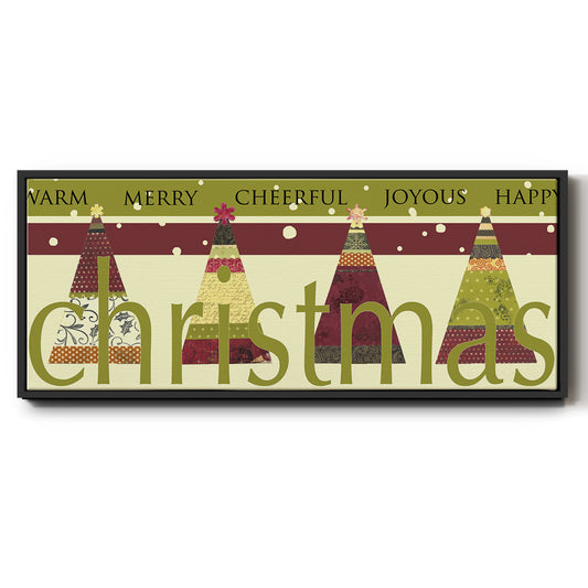 Happy Merry Joyous - Floater Framed Canvas Print