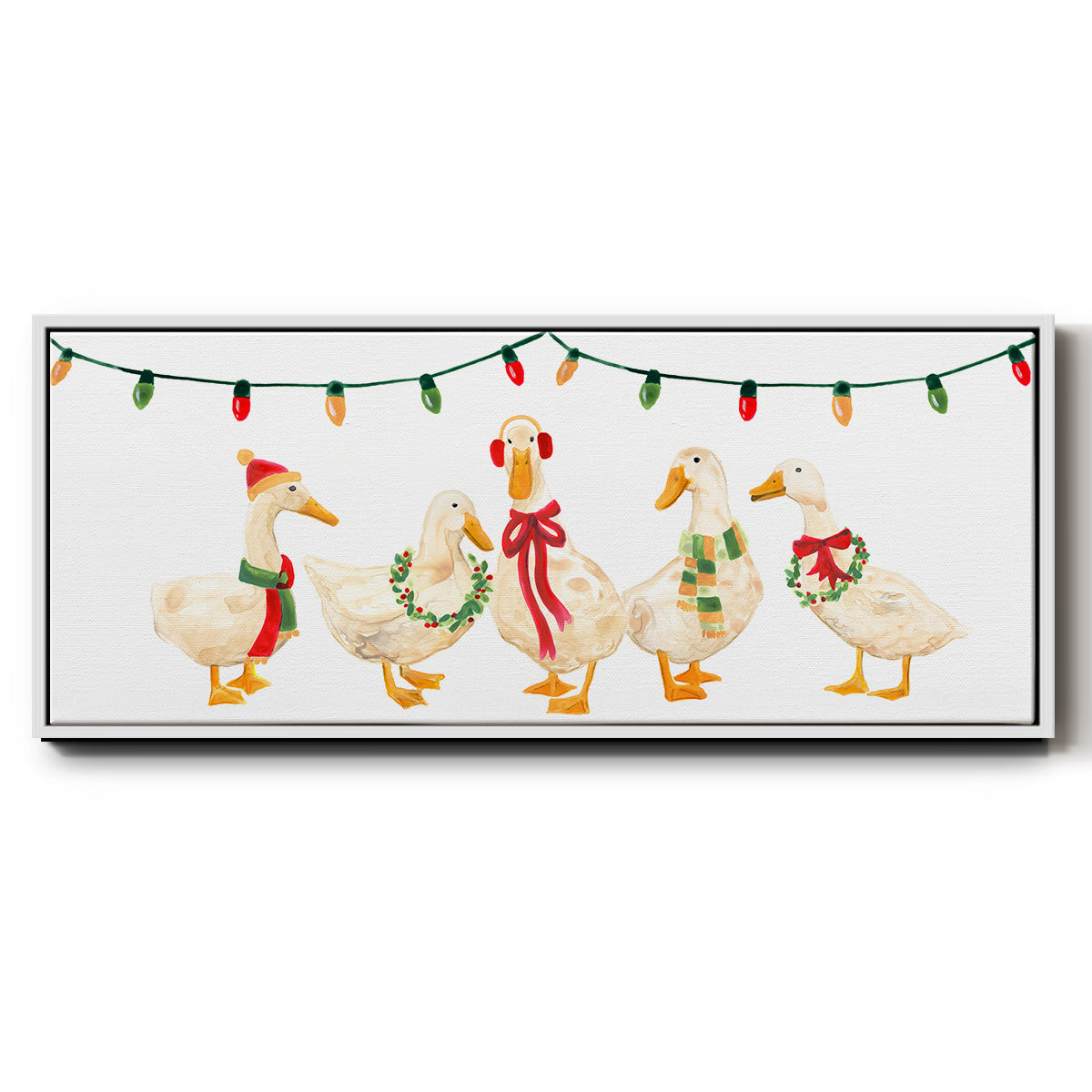 Merry Quackmas Collection D - Floater Framed Canvas Print