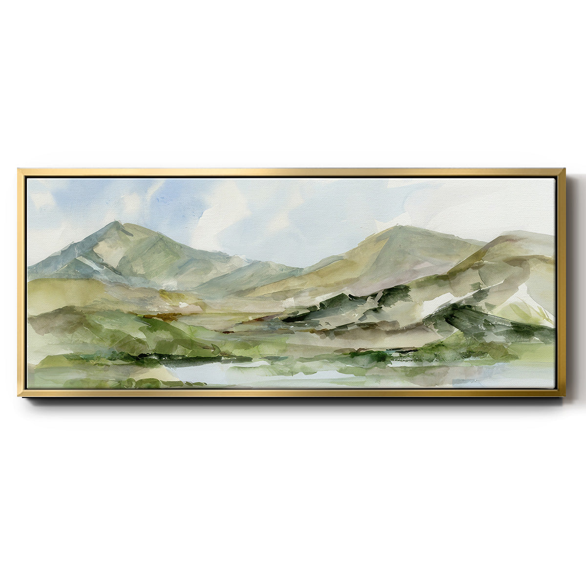 Serene Mountains II - Floater Framed Canvas Print