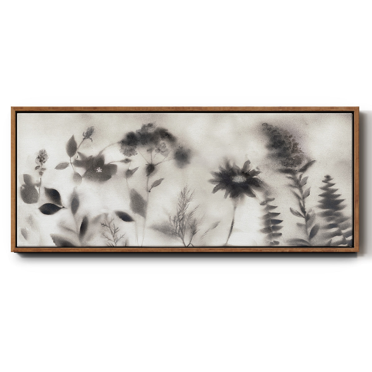 Misty Wildflower Morning - Floater Framed Canvas Print