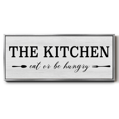 Eat Or Be Hungry - Floater Framed Canvas Print