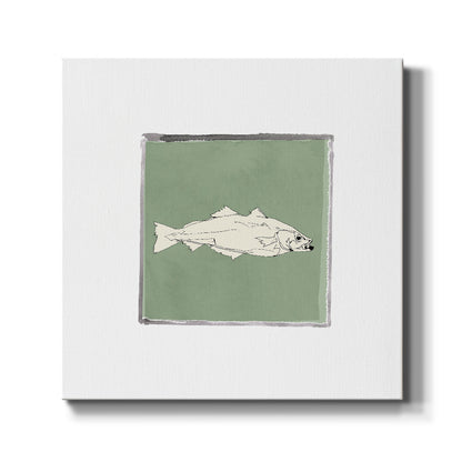Block Print Fish VI - Canvas Art Print