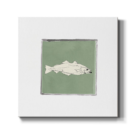 Block Print Fish VI - Canvas Art Print