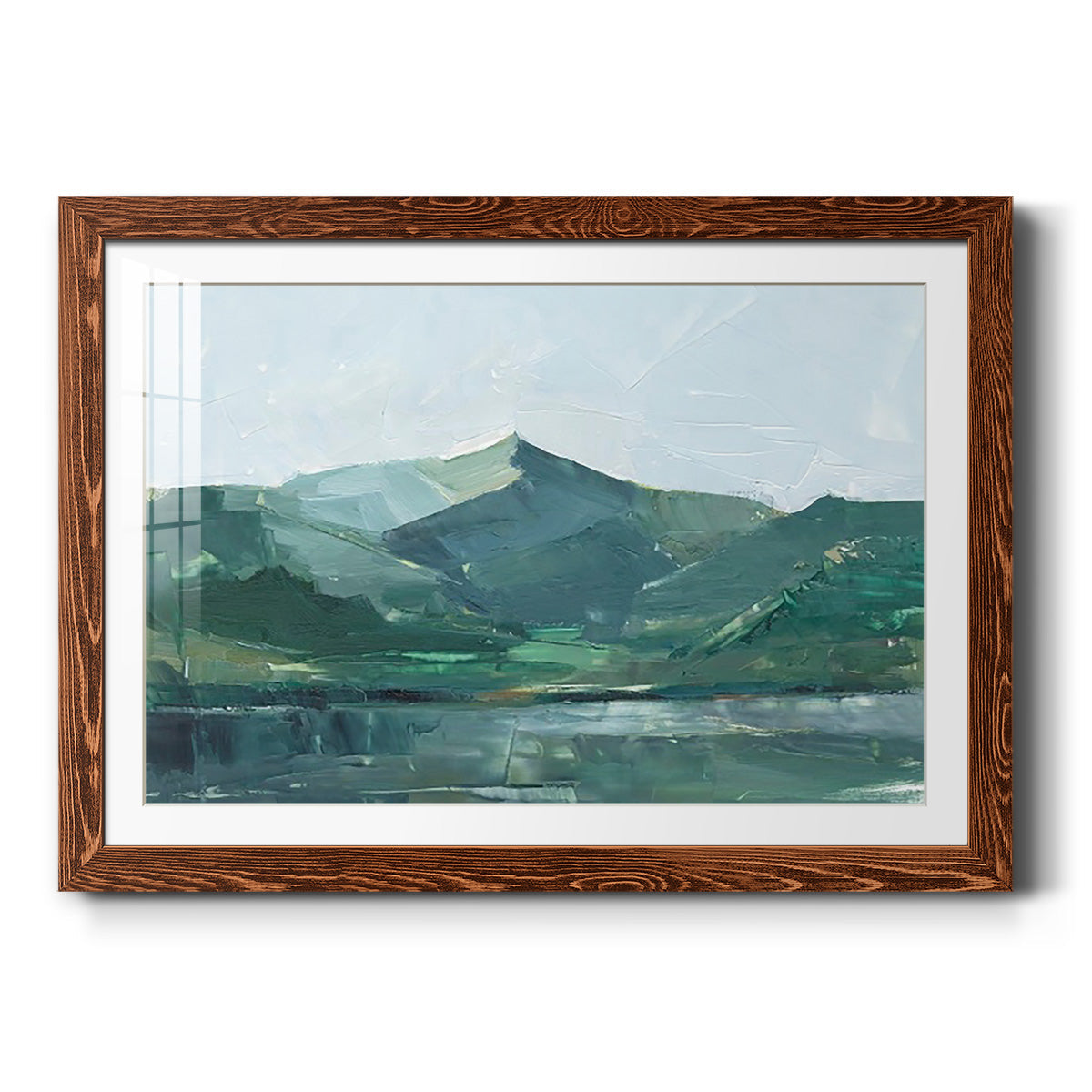 Green Grey Mountains I - Barnwood Framed Art Print