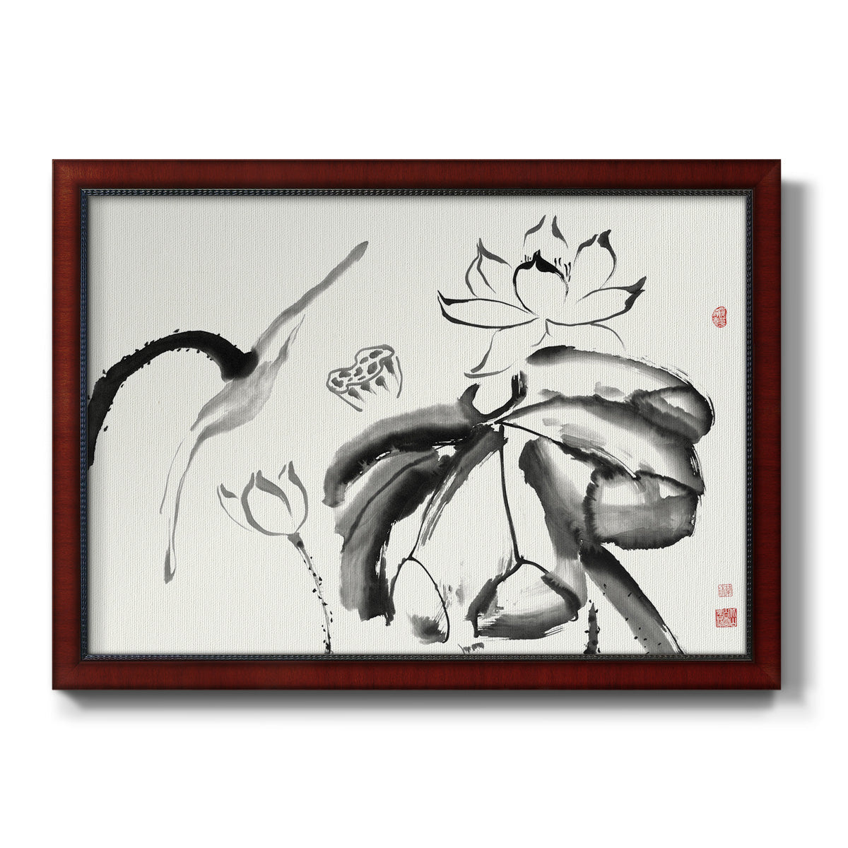 Lotus Study III Premium Framed Canvas- Ready to Hang