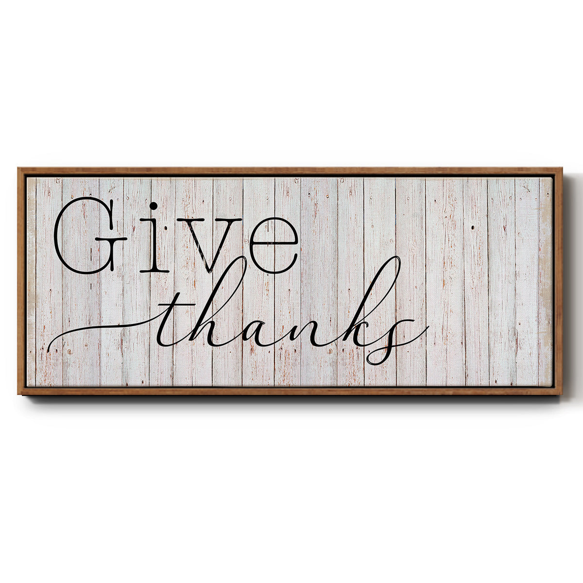 Give Thanks - Floater Framed Canvas Print