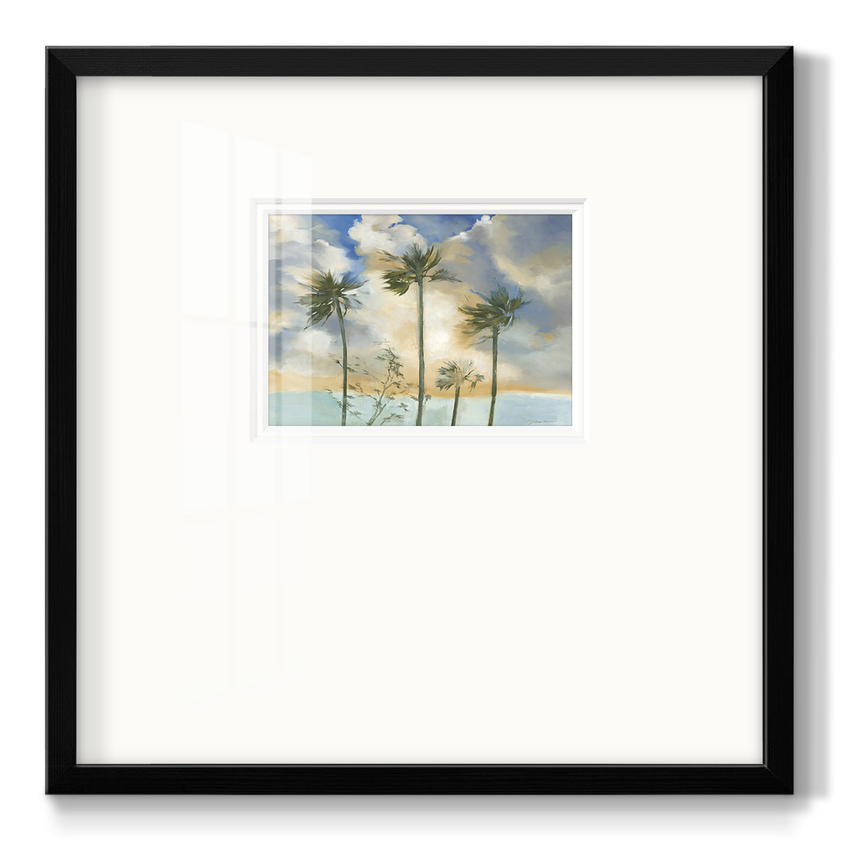 Palms in the Wind - Double Matboard Framed Print