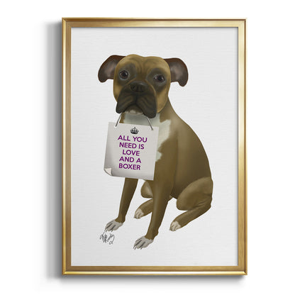 Love and Boxer - Modern Framed Canvas Print